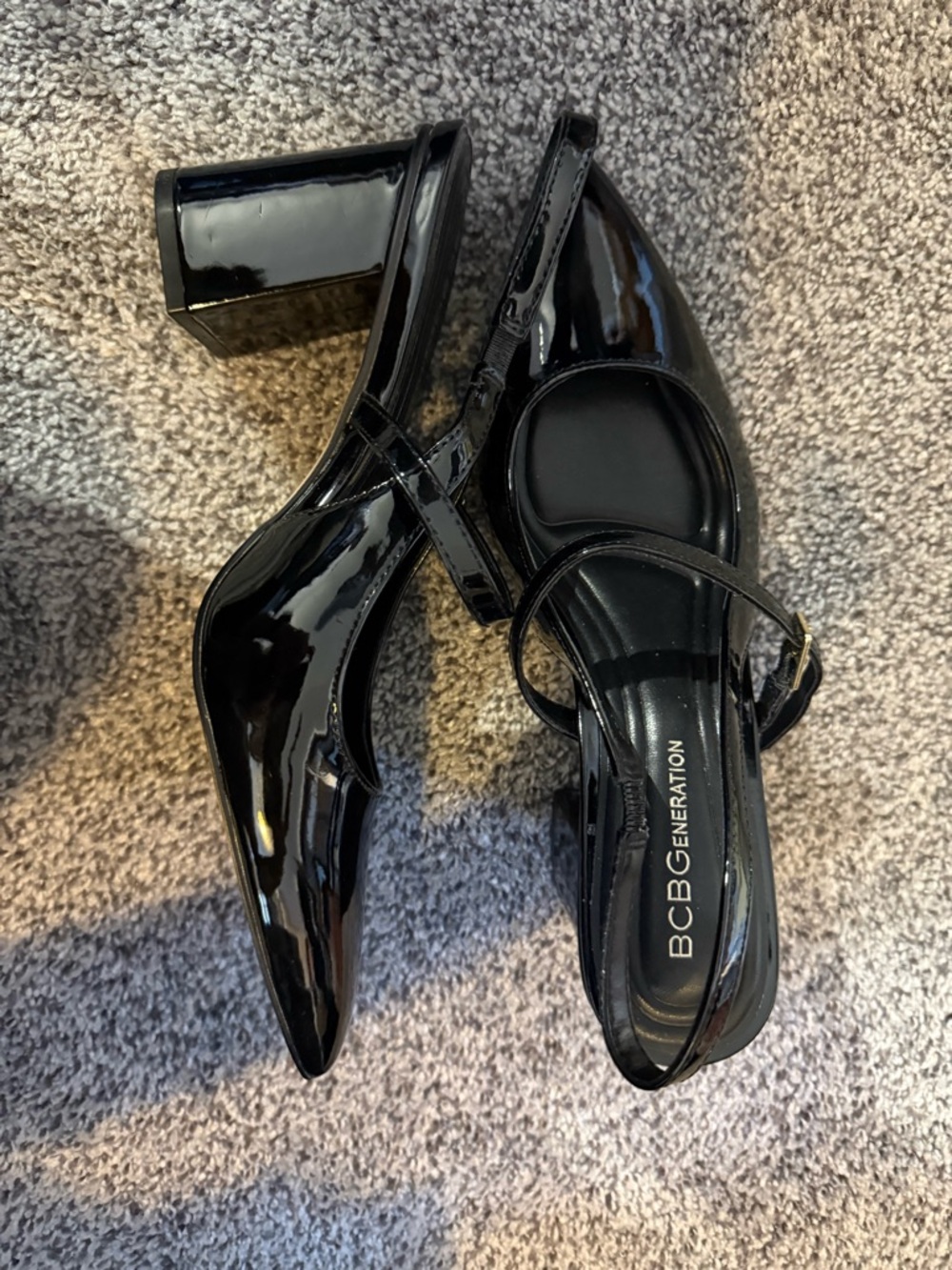 BCBG Black Patent Leather Pointed Slingback Pump - Picture 4 of 6